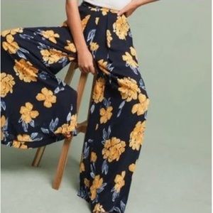 Anthropologie Paper Crown Primrose Floral Wide Leg Pants – Size 6